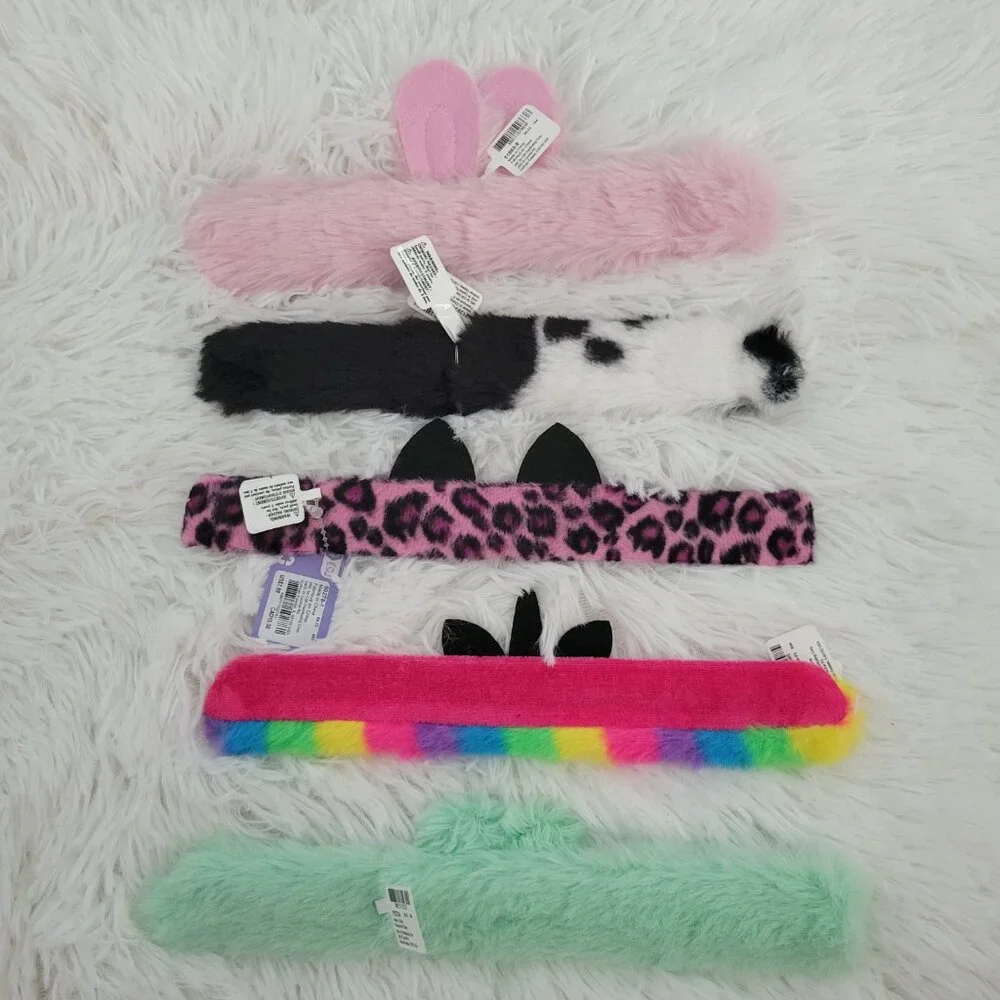 Claire's Plush Slap Bracelet Set